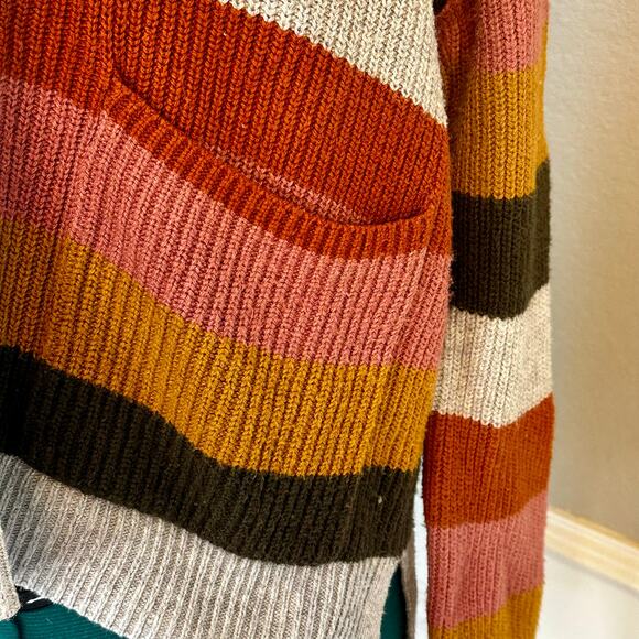 Madewell Patch Pocket Pullover Sweater Arctic Ice Walton Stripe Women’s Small - Picture 6 of 8